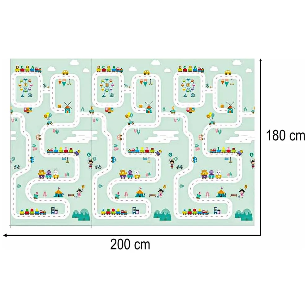 Mata edukacyjna piankowa dwustronna składana pandy ulica 180 x 200cm - obrazek 14