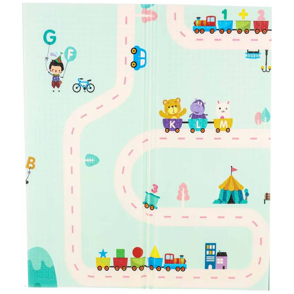 Mata edukacyjna piankowa dwustronna składana pandy ulica 180 x 200cm - obrazek 2