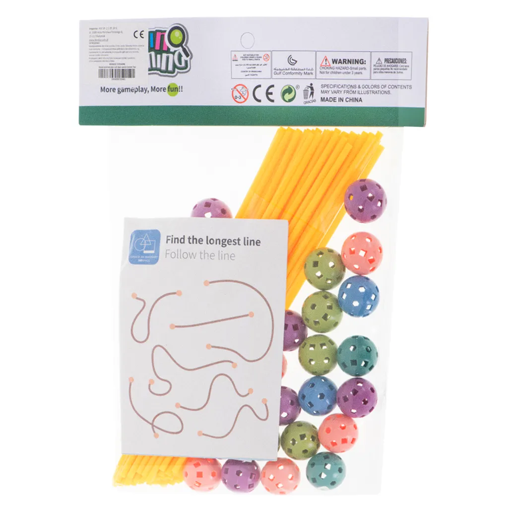 Klocki konstrukcyjne rurki słomki patyczki kreatywne baza namiot domek 75el. - obrazek 7