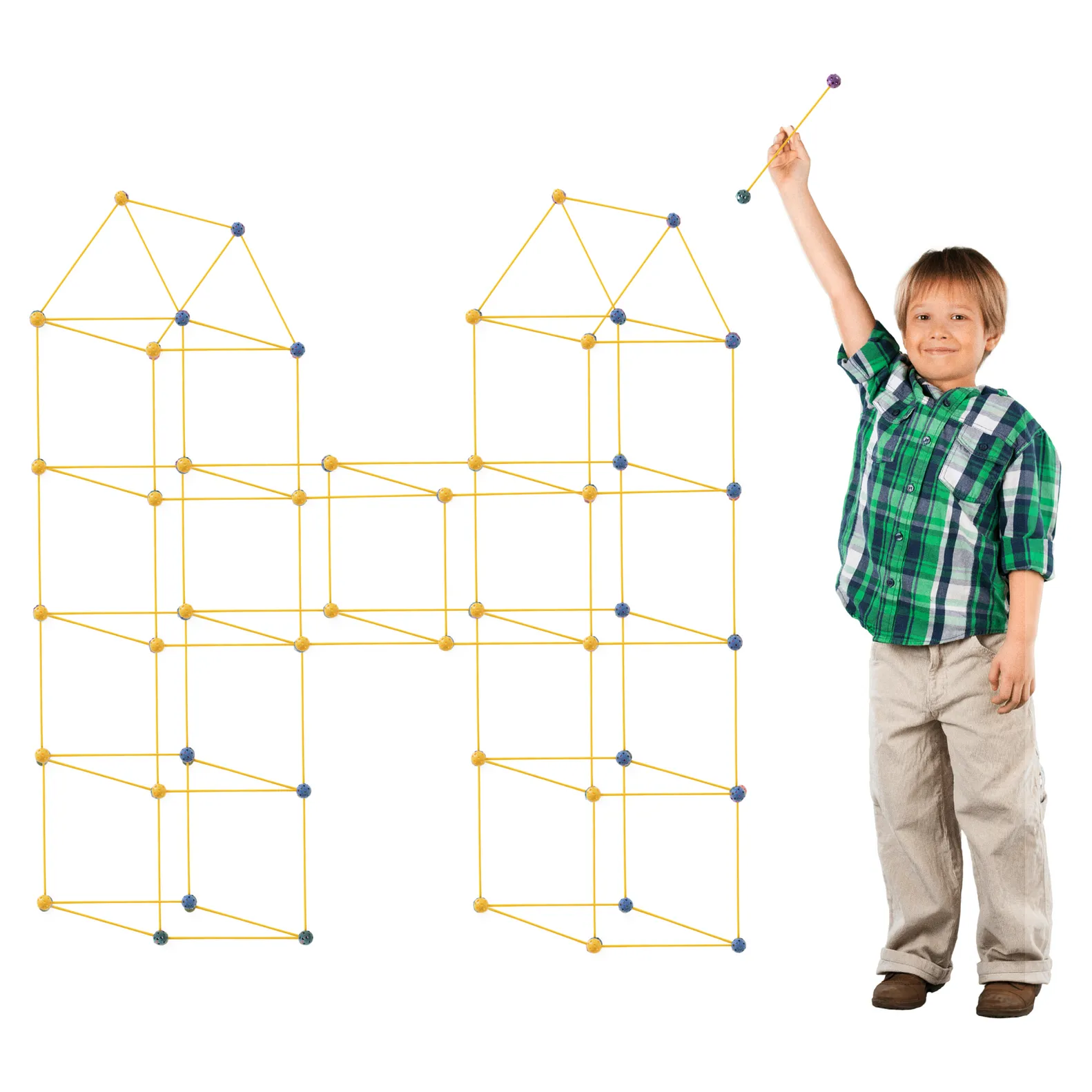 Klocki konstrukcyjne rurki słomki patyczki kreatywne baza namiot domek 75el. - obrazek 8