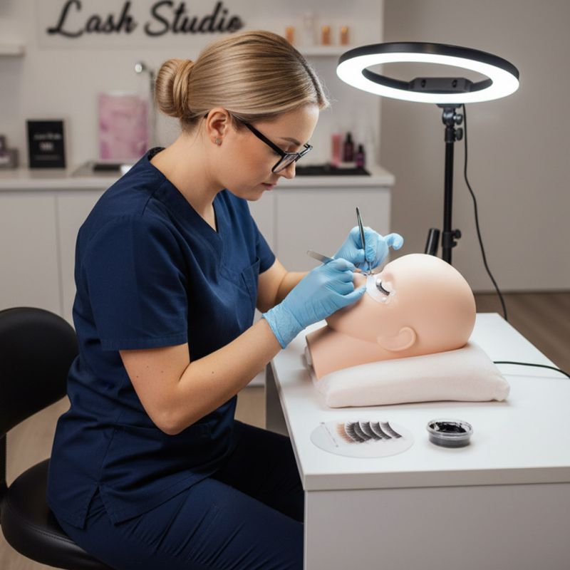 Główka Głowa treningowa do nauki przedłużania rzęs - obrazek 9