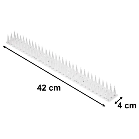 Kolce na gołębie listwa na ptaki odstraszasz plastikowe gęste białe 8el. 43 cm