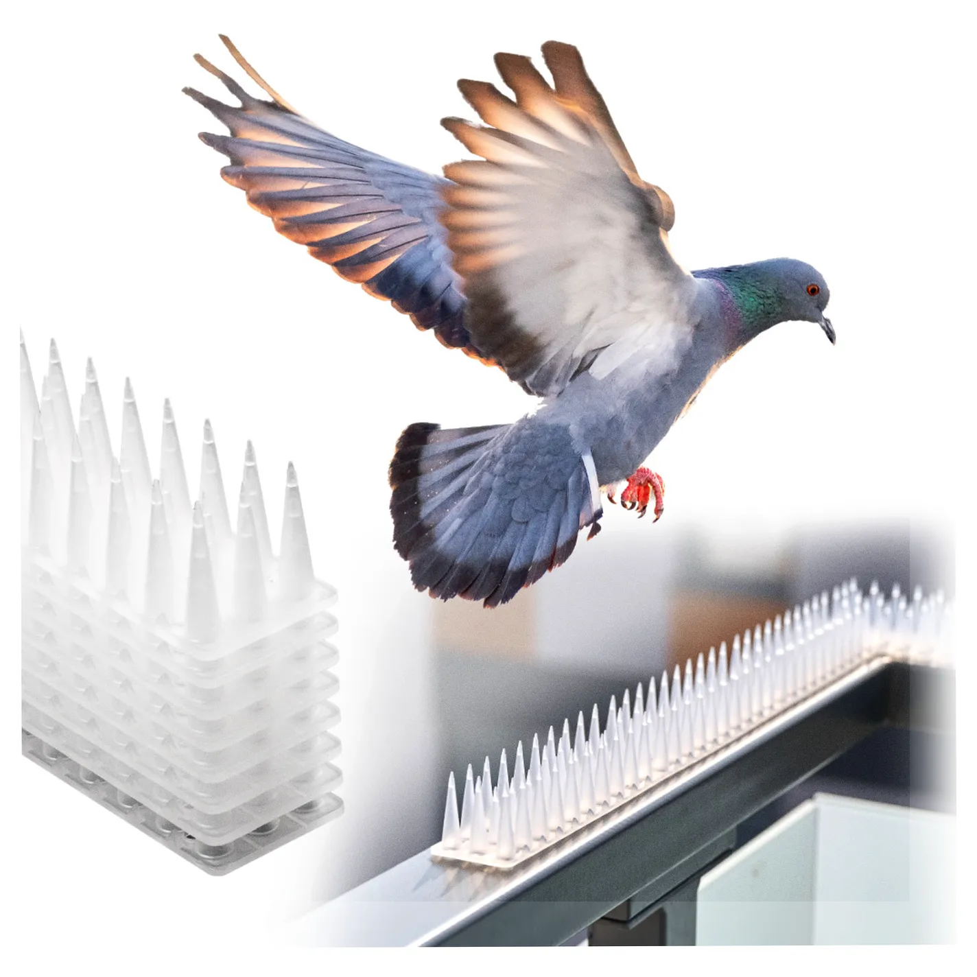Kolce na gołębie listwa na ptaki odstraszasz plastikowe gęste białe 8el. 43 cm - obrazek 8