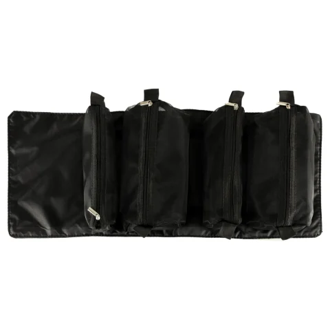 Kosmetyczka składana podróżna wypinana zwijana 4w1 duża pojemność przenośna czarna