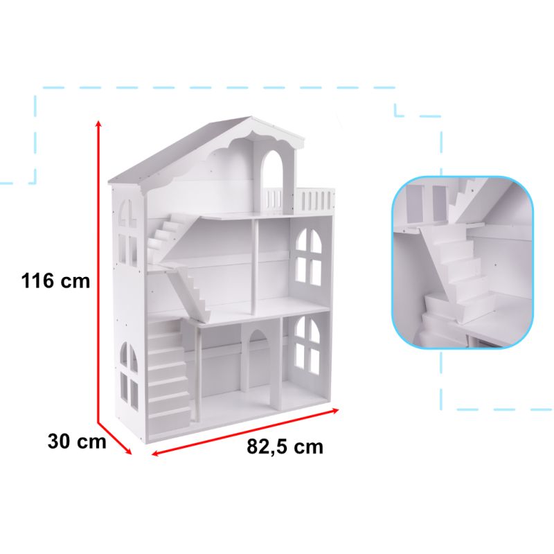 Regał na książki dla dzieci półka domek na zabawki 2w1 LULILO CALLA 116cm XXL - obrazek 4