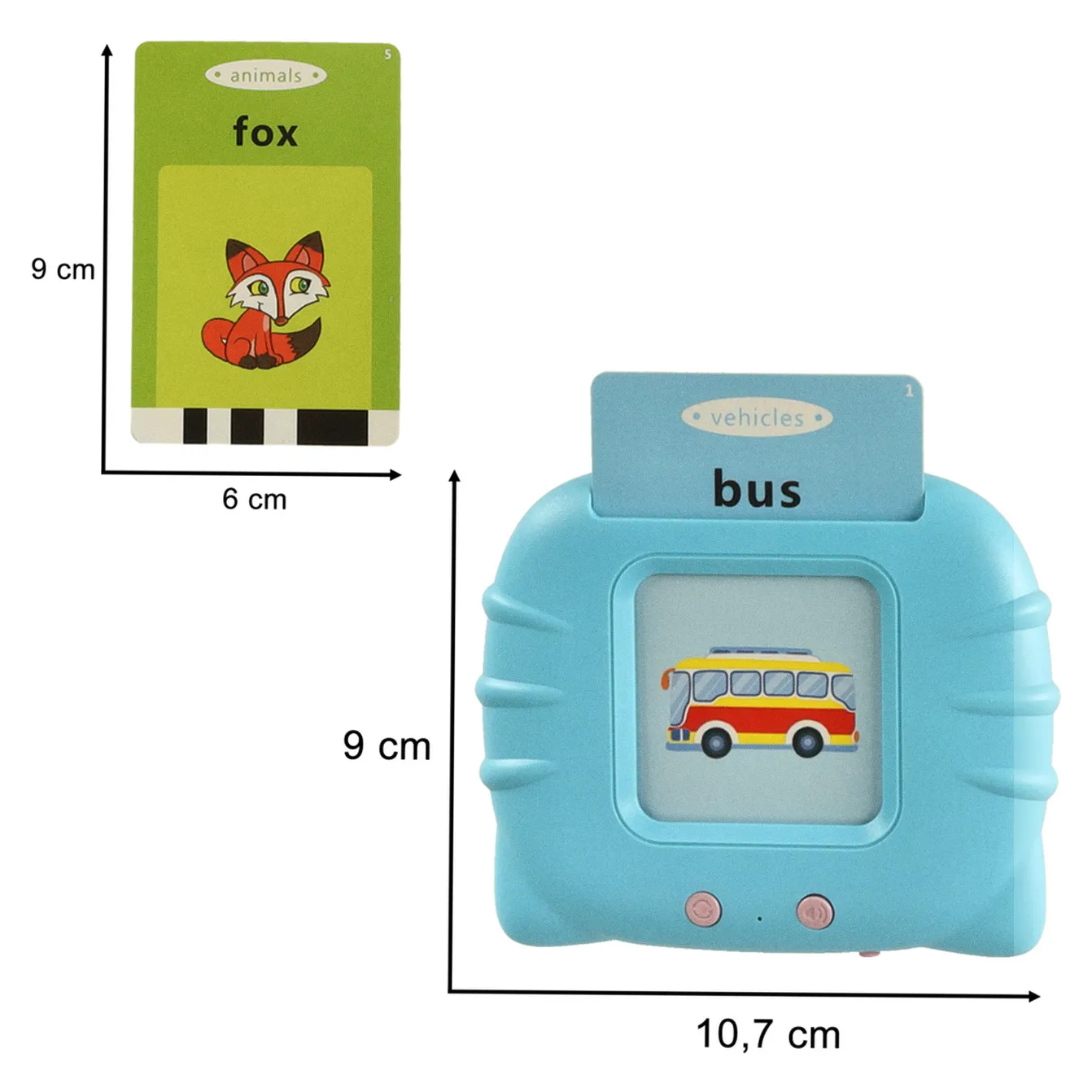 Nauka języka angielskiego czytnik kart do nauki słówek fiszki niebieski - obrazek 8