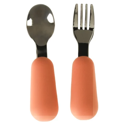 Naczynia silikonowe dla dzieci niemowląt zestaw stołowy 4 elementów miś pomarańczowy