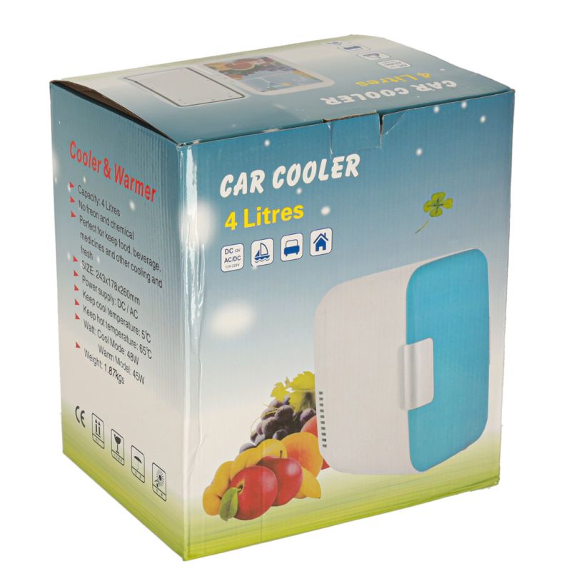 Lodówka turystyczna elektryczna samochodowa mini na jedzenie kosmetyki grzanie chłodzenie 2w1 4L biała - obrazek 13