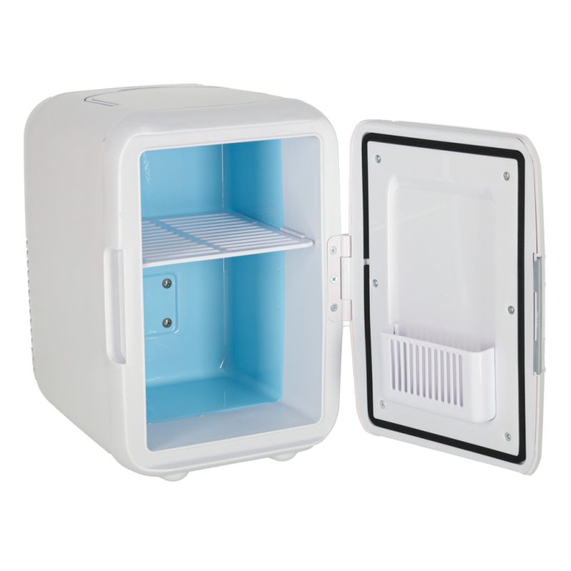 Lodówka turystyczna elektryczna samochodowa mini na jedzenie kosmetyki grzanie chłodzenie 2w1 4L biała - obrazek 4