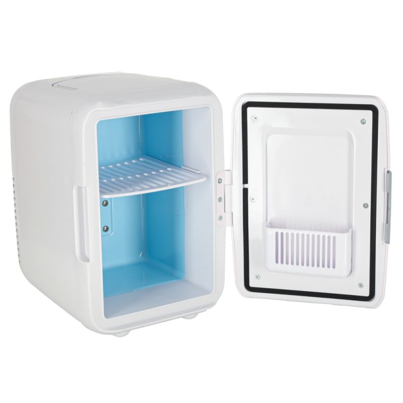 Lodówka turystyczna elektryczna samochodowa mini na jedzenie kosmetyki grzanie chłodzenie 2w1 4L biała - obrazek 6
