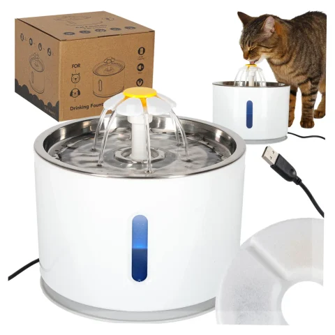Poidełko fontanna dla psa kota zwierząt automatyczne poidło LED USB 2