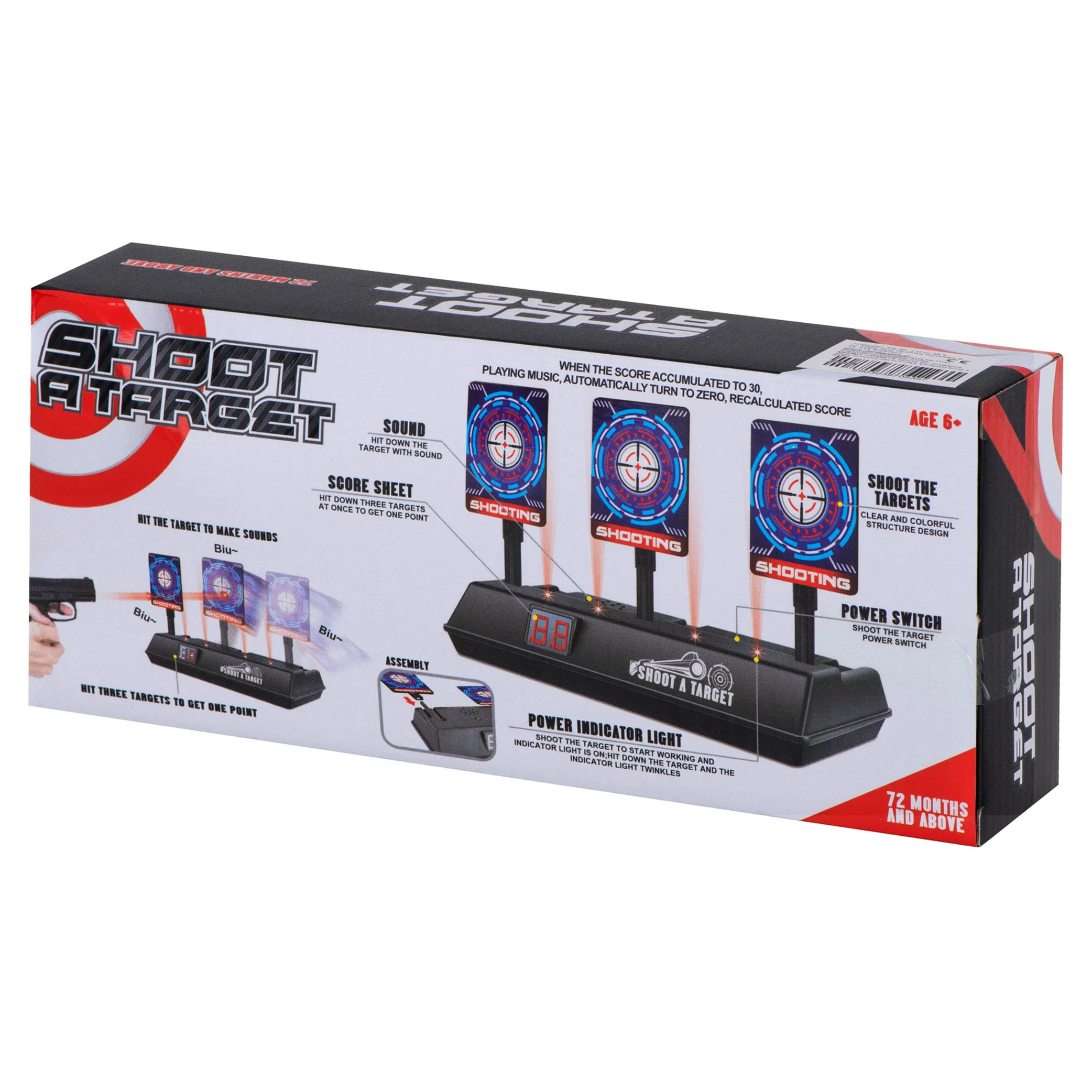 Tarcza do strzelania do wyrzutni karabinu elektroniczna strzelnica 3 cele licznik cyfrowy - obrazek 5