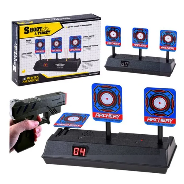 Tarcza do strzelania do wyrzutni karabinu elektroniczna strzelnica 3 cele licznik cyfrowy - obrazek 7