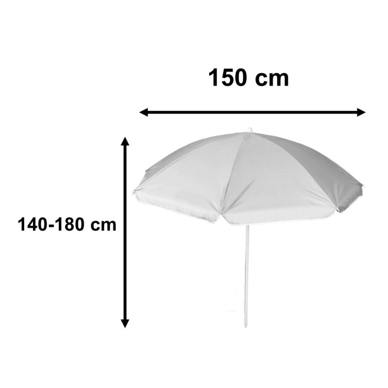 Parasol ogrodowy plażowy regulowany łamany składany UV 150cm szary - obrazek 3