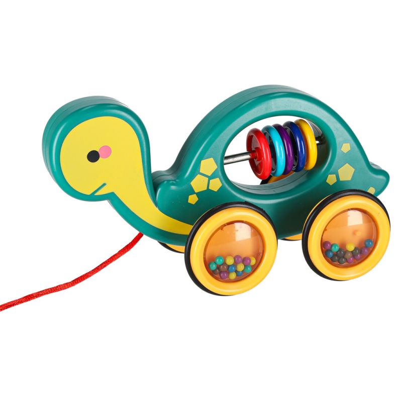 Żółwik do ciągania na sznurku zabawka sensoryczna mobilna grzechotka - obrazek 2