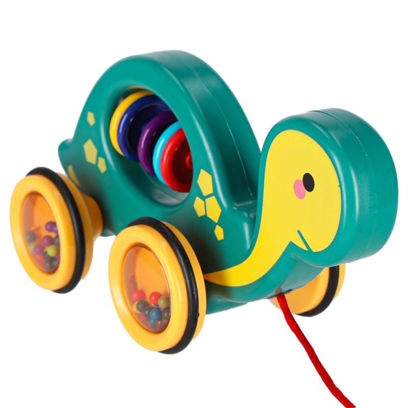 Żółwik do ciągania na sznurku zabawka sensoryczna mobilna grzechotka - obrazek 3