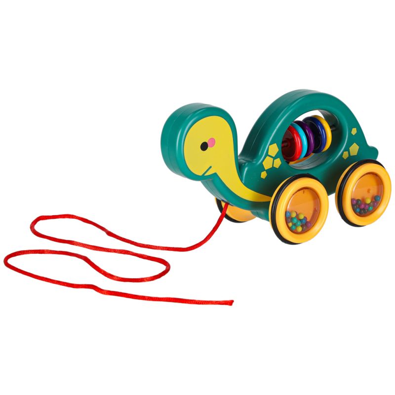 Żółwik do ciągania na sznurku zabawka sensoryczna mobilna grzechotka - obrazek 4