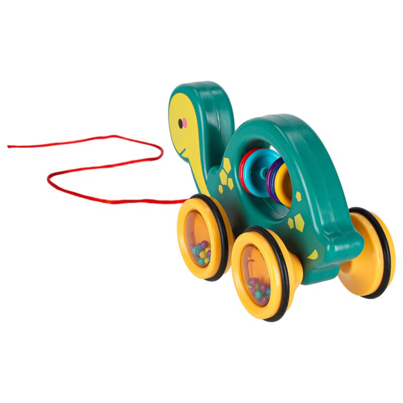 Żółwik do ciągania na sznurku zabawka sensoryczna mobilna grzechotka - obrazek 5