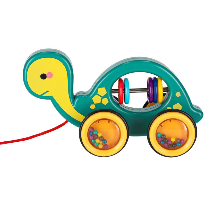 Żółwik do ciągania na sznurku zabawka sensoryczna mobilna grzechotka - obrazek 6