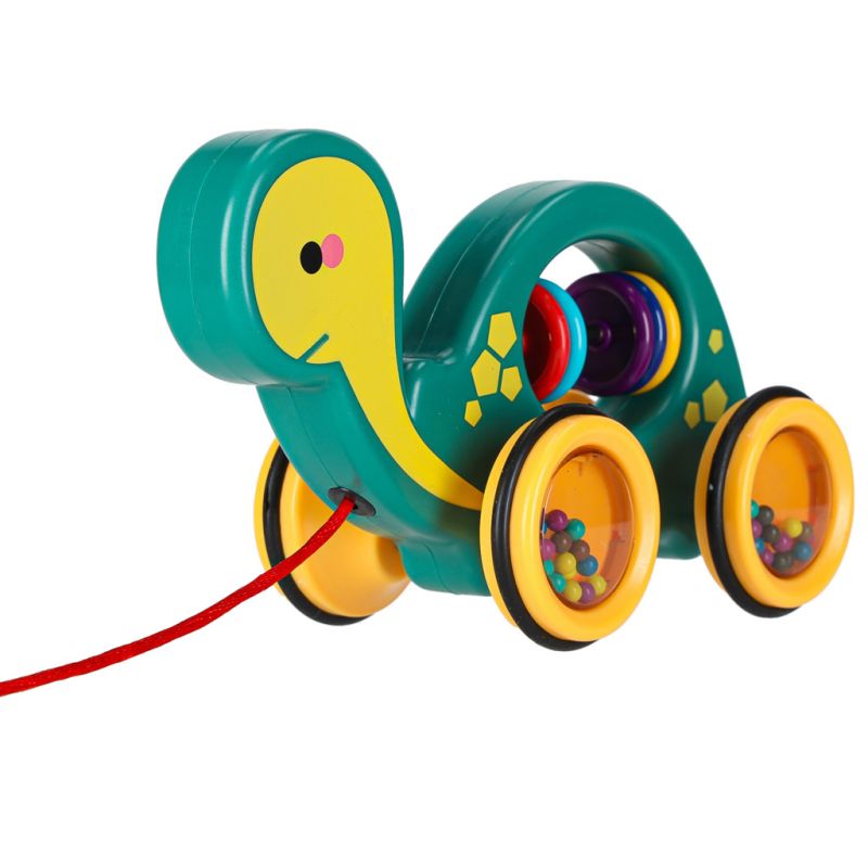 Żółwik do ciągania na sznurku zabawka sensoryczna mobilna grzechotka - obrazek 7