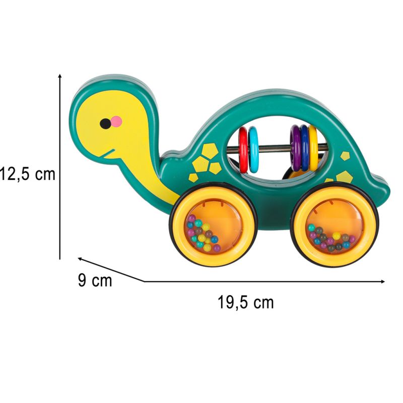 Żółwik do ciągania na sznurku zabawka sensoryczna mobilna grzechotka - obrazek 8