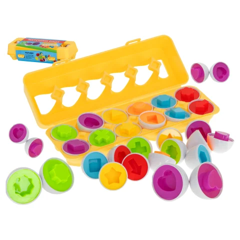 Układanka edukacyjna sorter dopasuj kształty jajka 12 sztuk