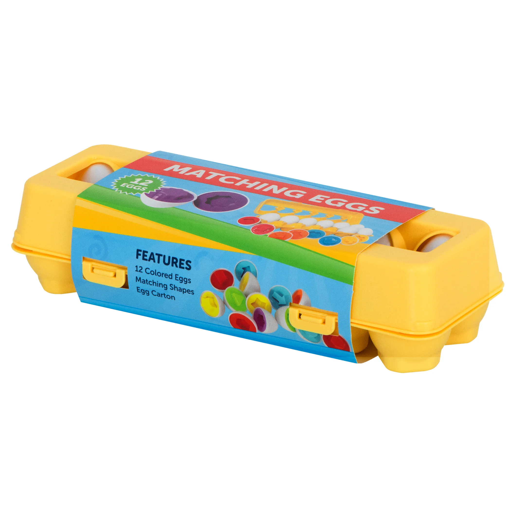 Układanka edukacyjna sorter dopasuj kształty jajka 12 sztuk - obrazek 10
