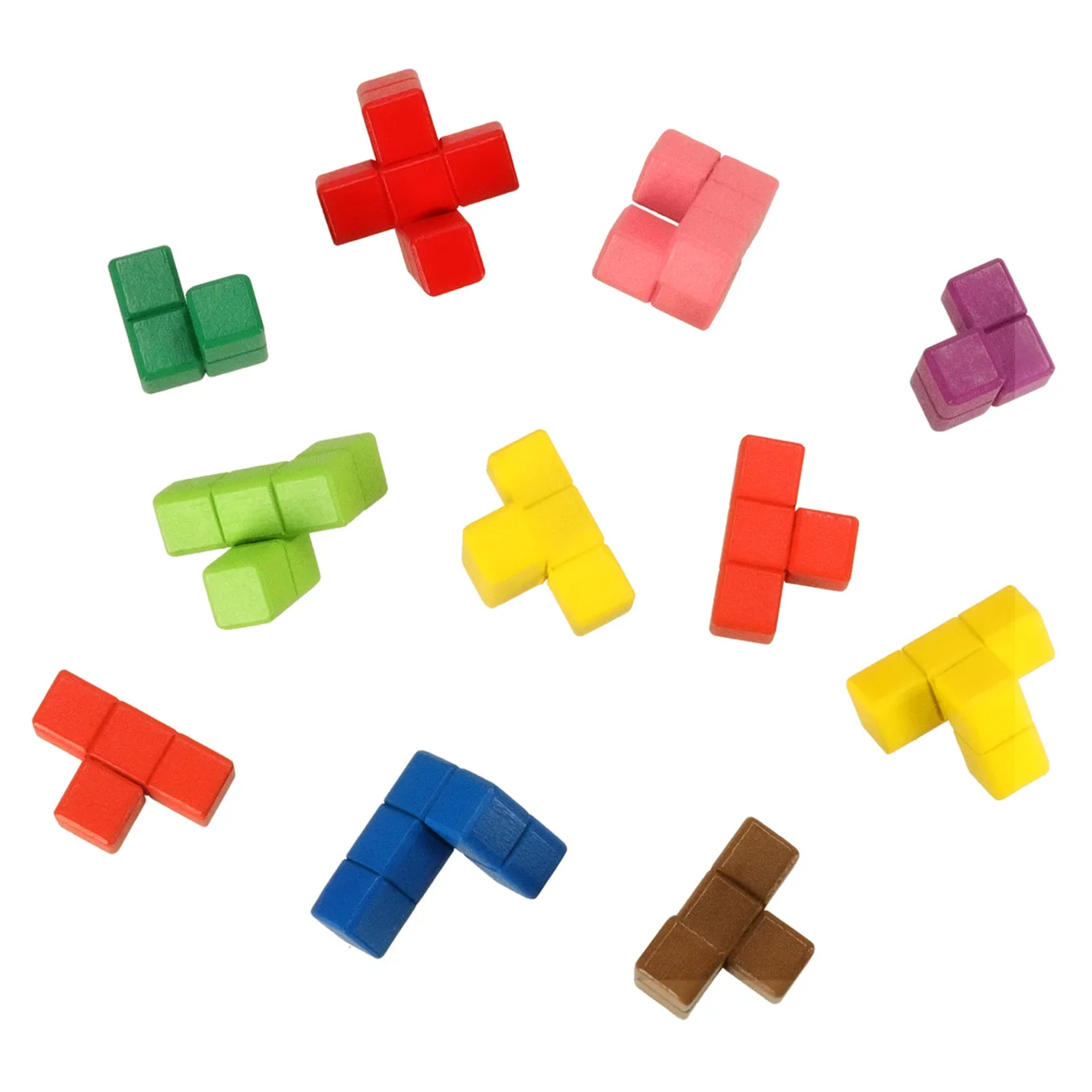 Klocki drewniane edukacyjne układanka Montessori kolorowe - obrazek 5