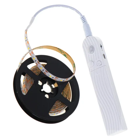 Taśma LED na baterie USB czujnik ruchu 2M ciepły biały