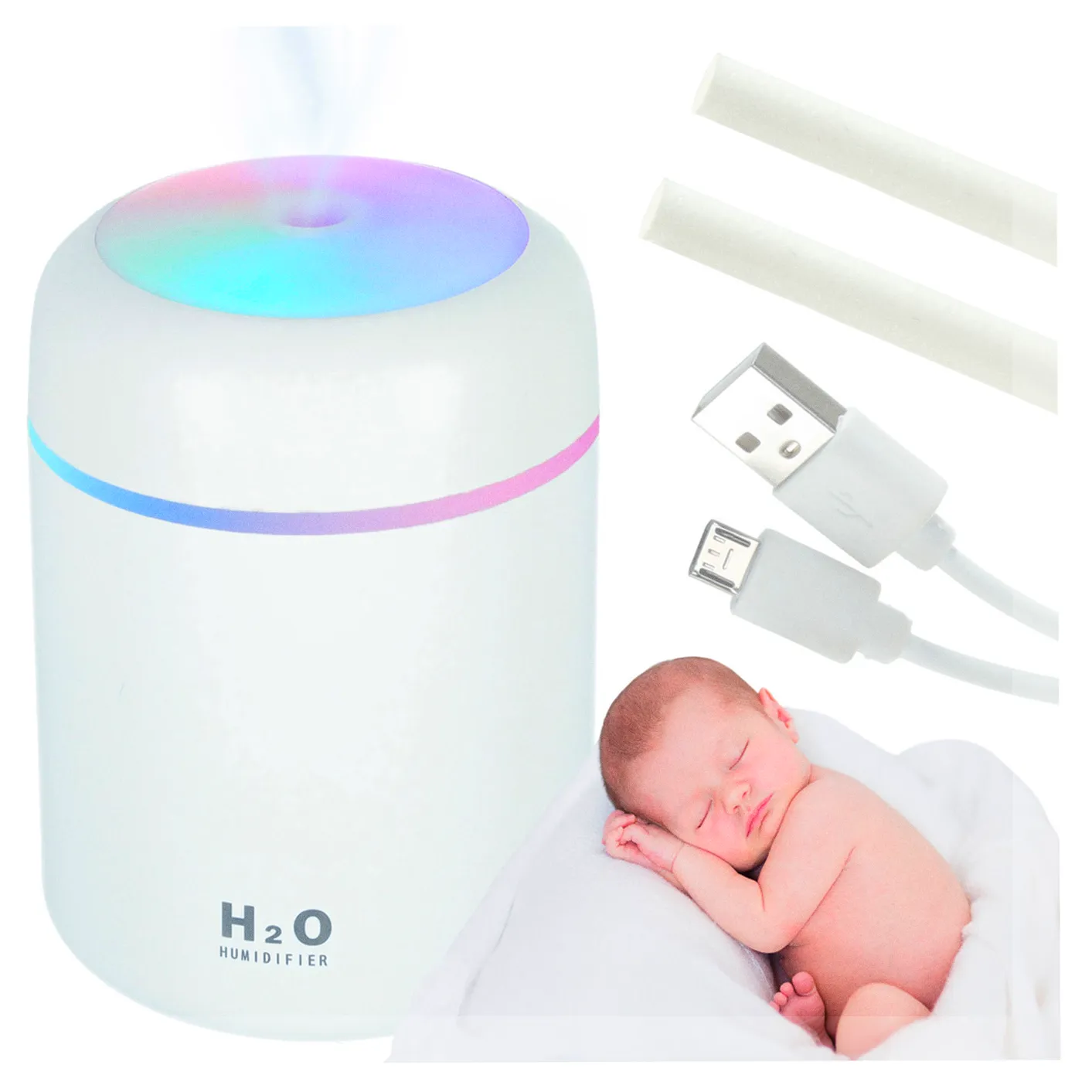 Nawilżacz powietrza mini USB RGB 2 tryby - obrazek 8