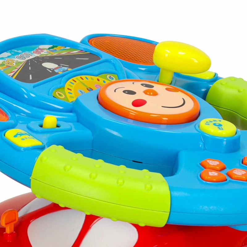 Zabawka interaktywna kierownica dla dzieci symulator muzyka dźwięki światła projektor - obrazek 7