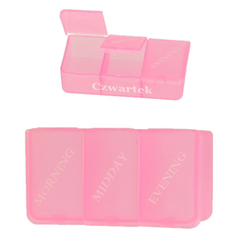 Organizer na leki pudełko kasetka na tabletki tygodniowy PL EN LT CS - obrazek 4