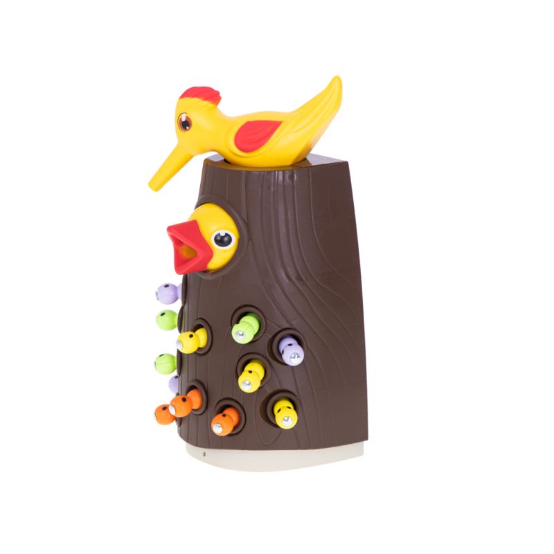 Gra montessori magnetyczna nakarm ptaszka złap robaczka głodny dzięcioł - obrazek 3