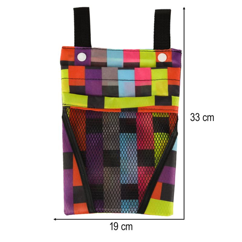 Torba na rower hulajnogę kierownicę telefon sakwa rowerowa kolorowa kratka - obrazek 11