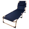 Łóżko polowe LUARO składane turystyczne kanadyjka leżanka z regulacją 193 cm granat