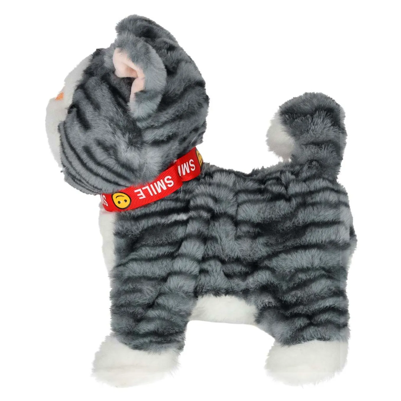 Kotek interaktywny na smyczy miauczy chodzi rusza ogonem szary - obrazek 5