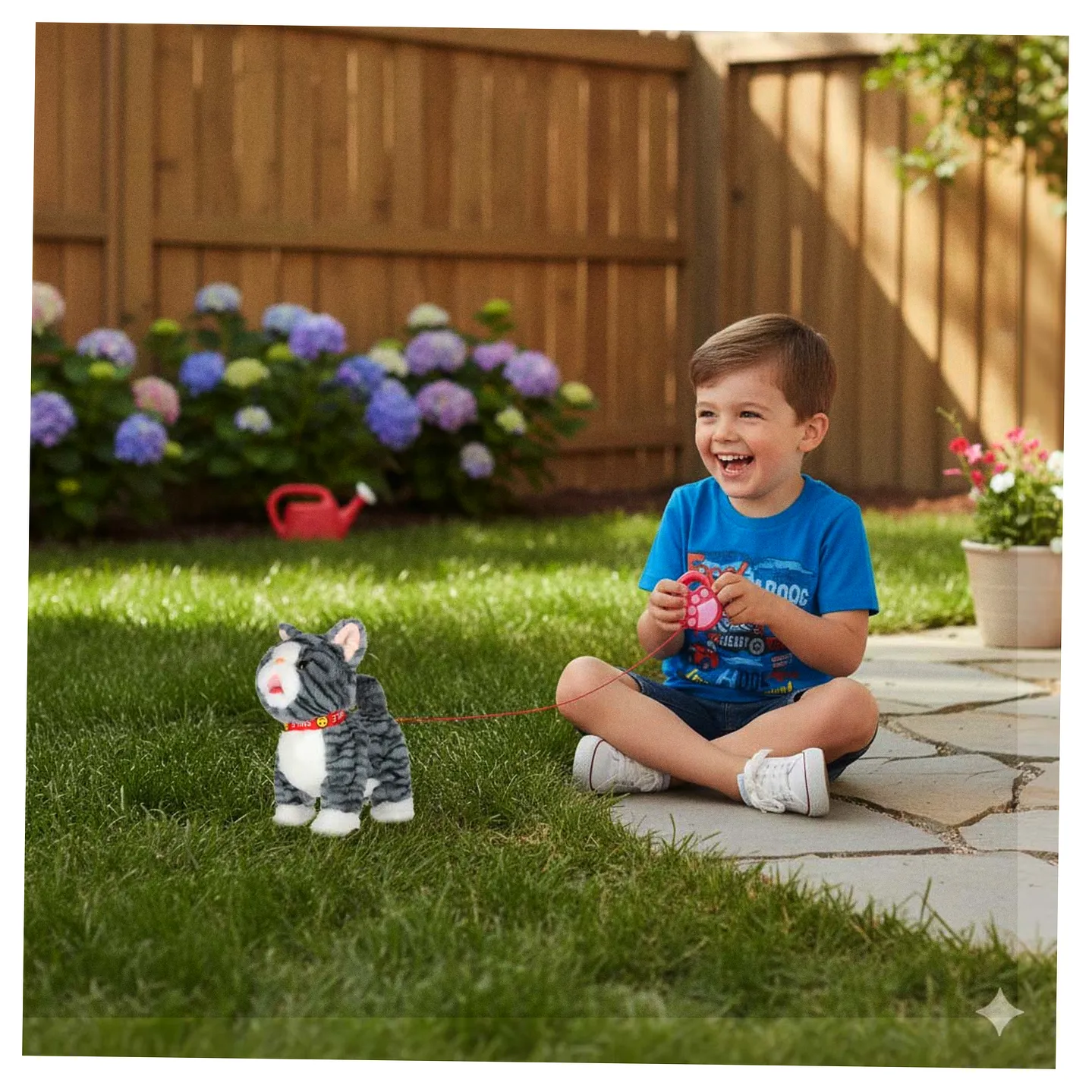 Kotek interaktywny na smyczy miauczy chodzi rusza ogonem szary - obrazek 10