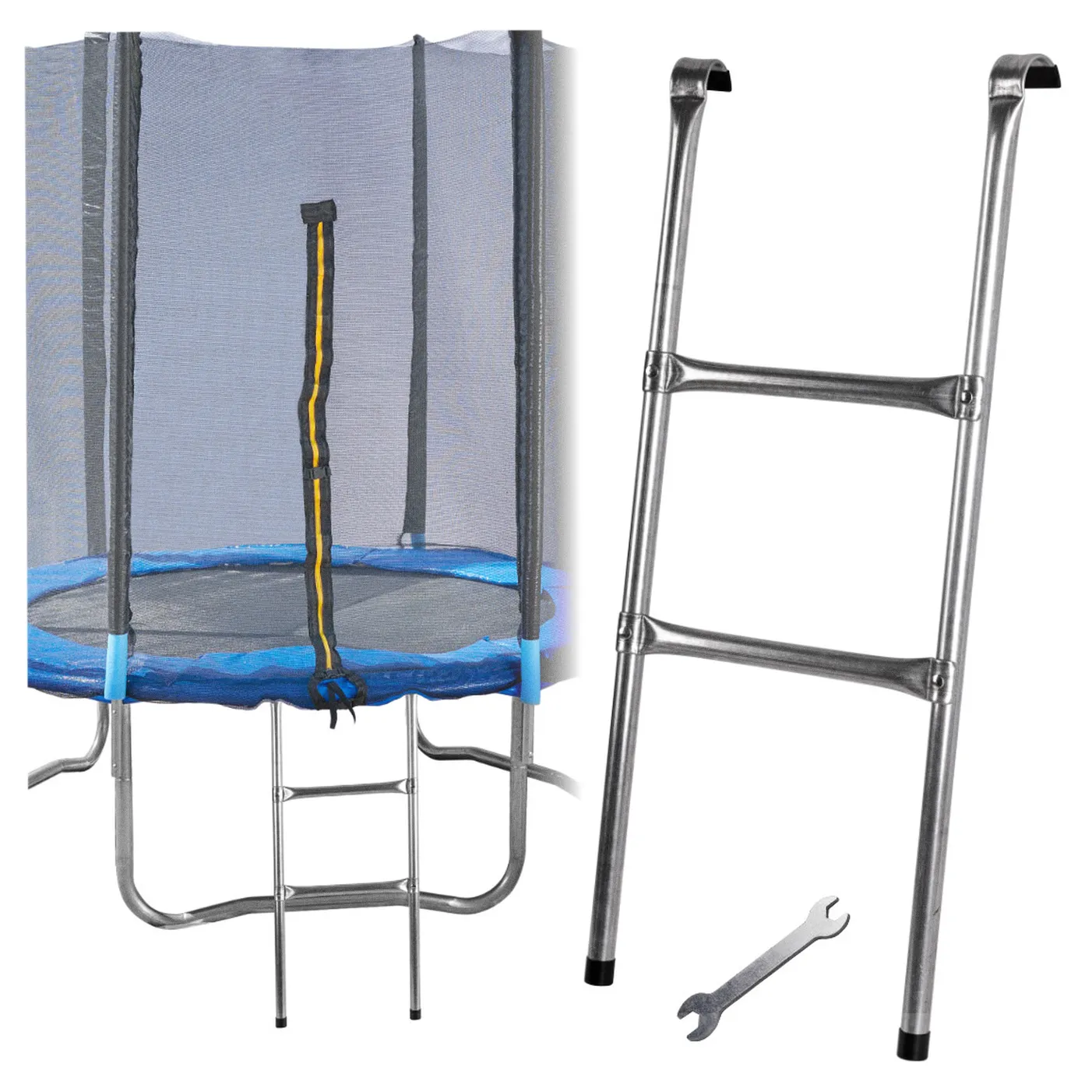 Drabinka do trampoliny ogrodowej schodki uniwersalna metalowa 86