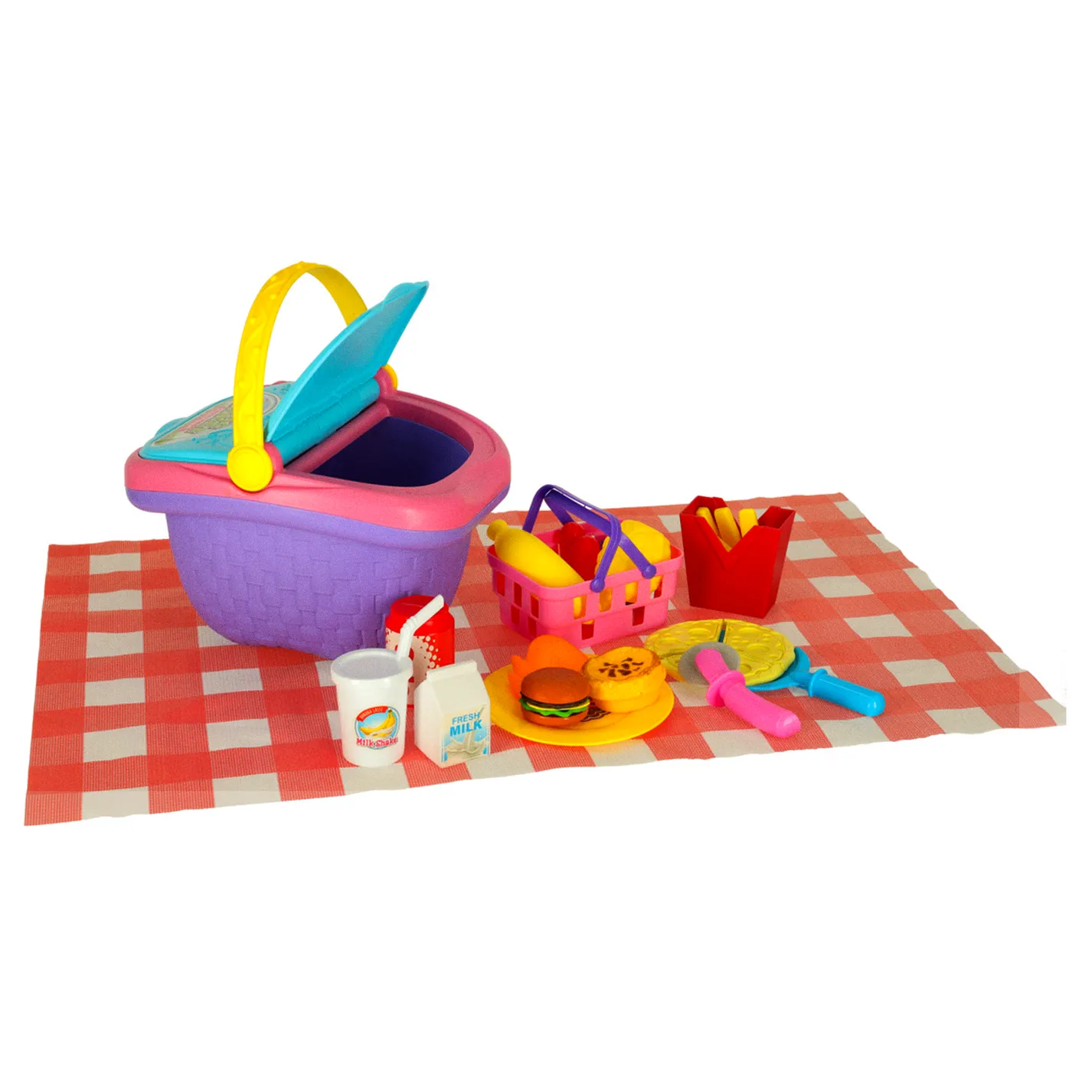 Kosz piknikowy koszyk fast food pizza burger jedzenie prowiant przekąski na piknik - obrazek 8