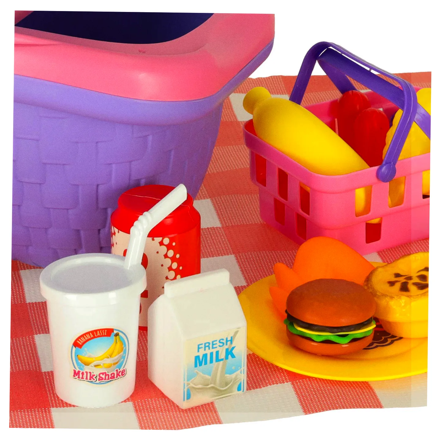 Kosz piknikowy koszyk fast food pizza burger jedzenie prowiant przekąski na piknik - obrazek 9