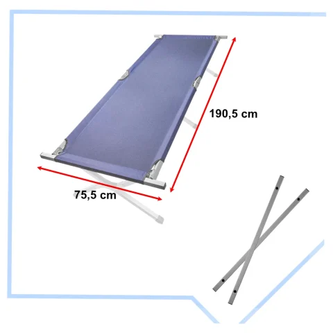 Łóżko polowe LUARO składane turystyczne kanadyjka XXL niebieskie 150kg