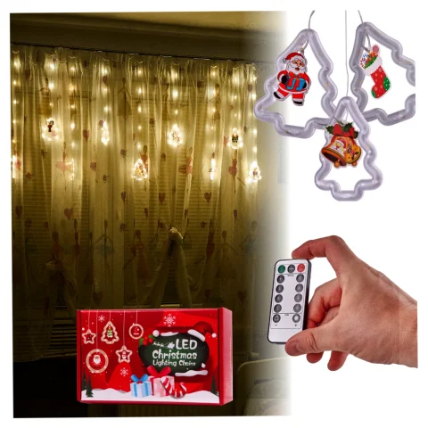 Kurtyna LED na okno girlanda świąteczna choinkowa  3 m 125 LED