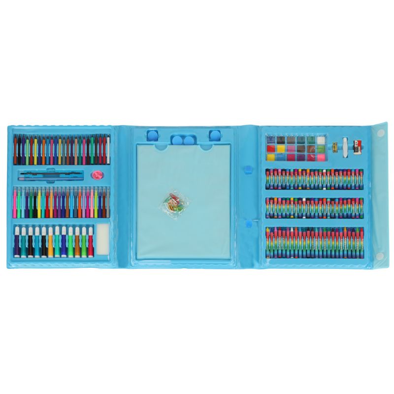 Zestaw plastyczny do malowania w walizce 208el niebieski - obrazek 2