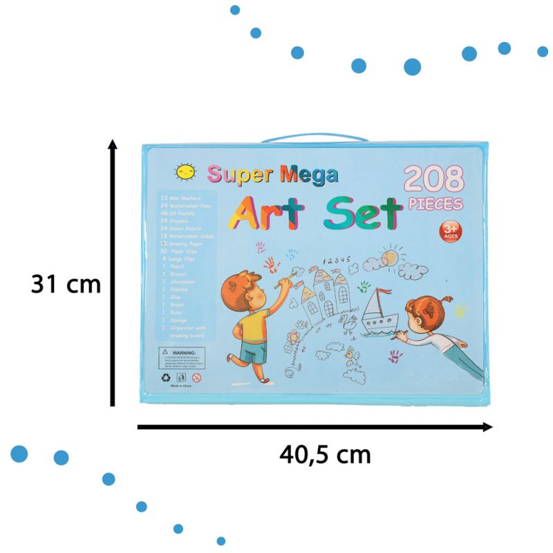 Zestaw plastyczny do malowania w walizce 208el niebieski - obrazek 3