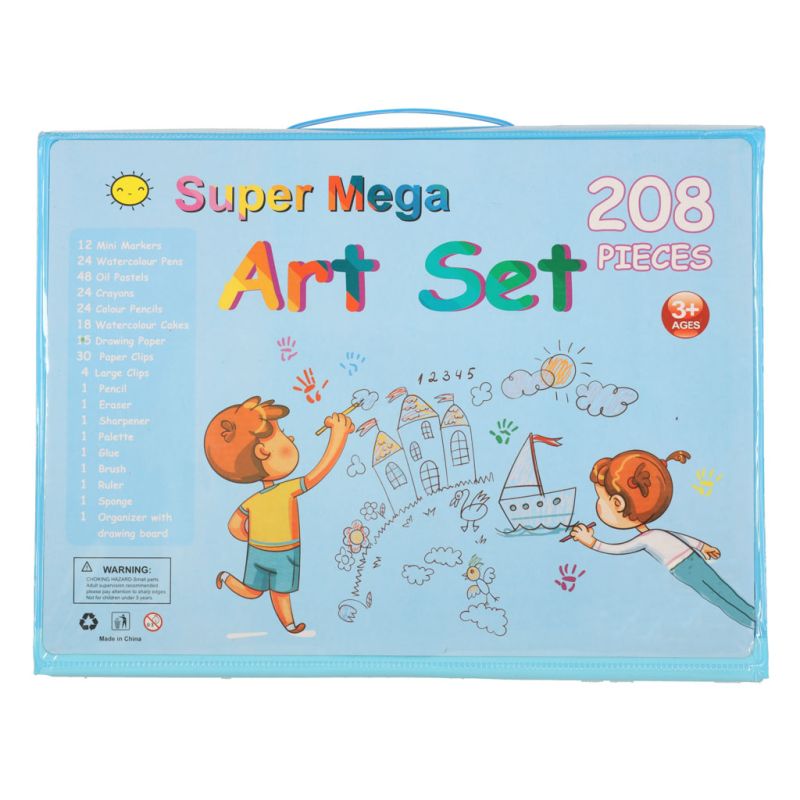 Zestaw plastyczny do malowania w walizce 208el niebieski - obrazek 9