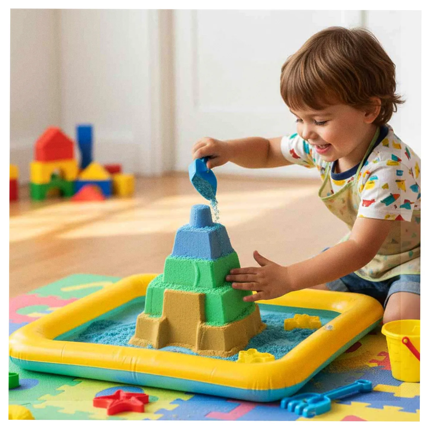Pompowana piaskownica do piasku kolory 56cm x 40cm - obrazek 9