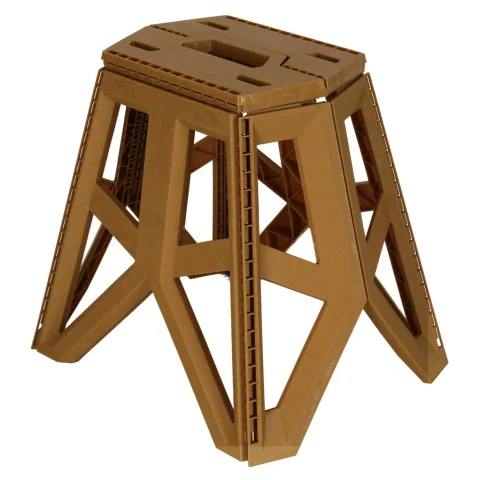 Taboret składany krzesełko turystyczne kempingowe przenośne 40 cm beżowy