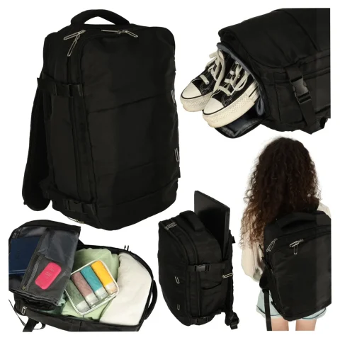 Plecak podróżny do samolotu bagaż podręczny kabinowy turystyczny wodoodporny 45x32cm