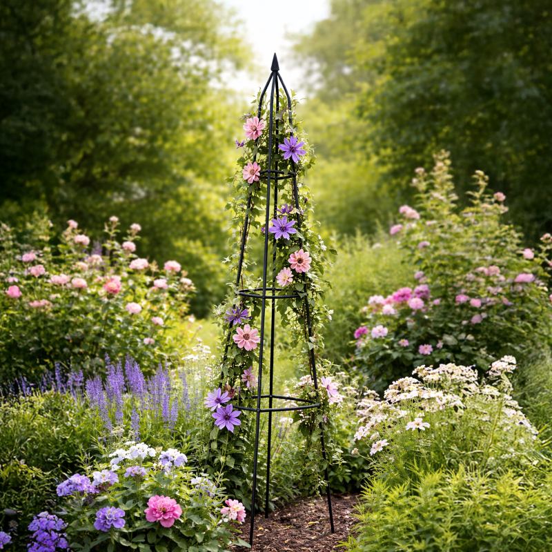 Pergola podpora LUARO ogrodowa na kwiaty stojak na róże pnące piramida metalowa - obrazek 8