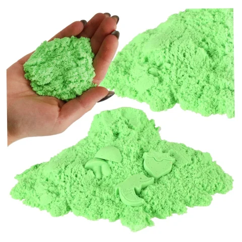 Piasek sensoryczny dla dzieci 1kg w woreczku zielony